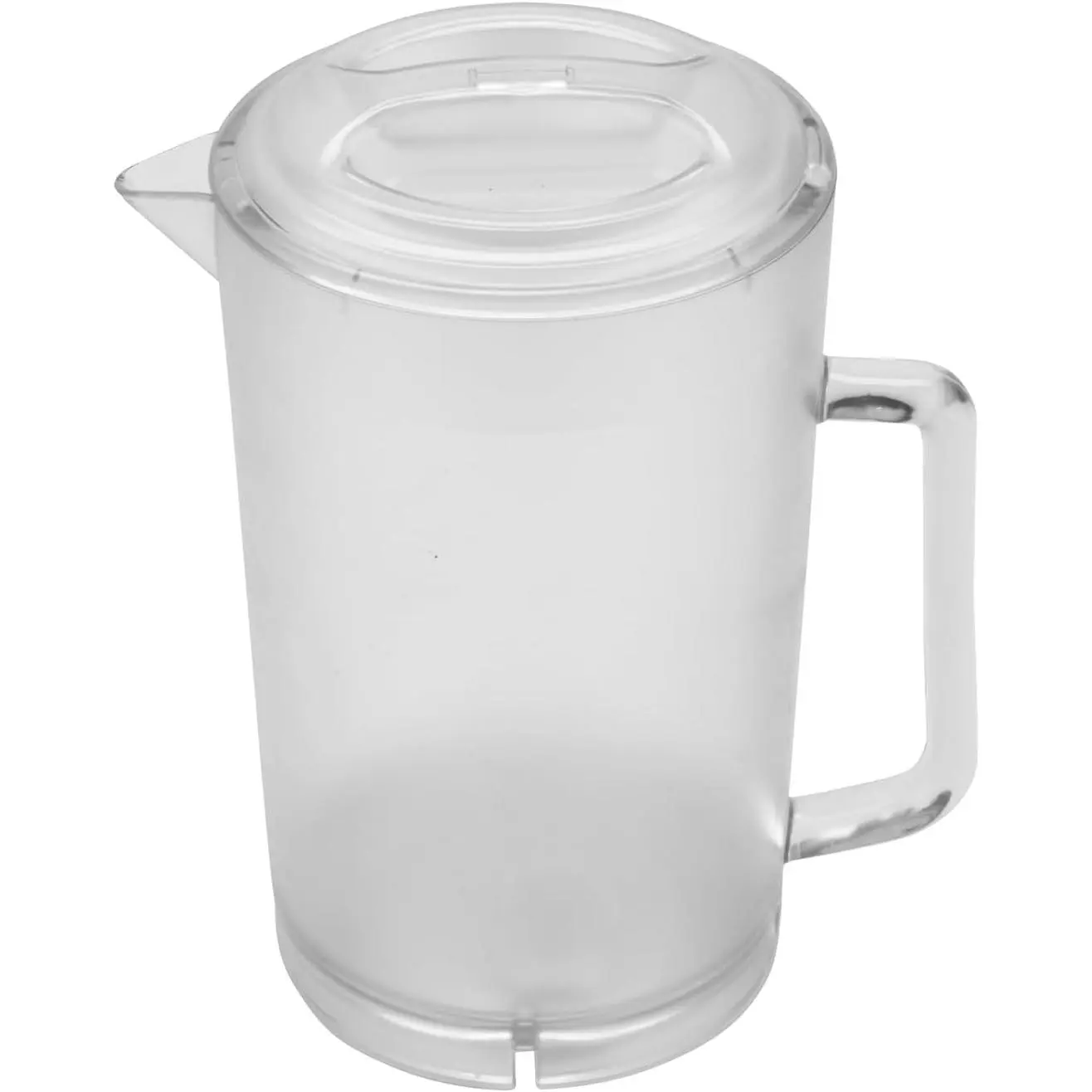 P-3064-1-CL-EC BPA-Free Textured Scratch-Resistant Plastic Pitcher with Lid, 2 Quart (64 Ounce), Clear