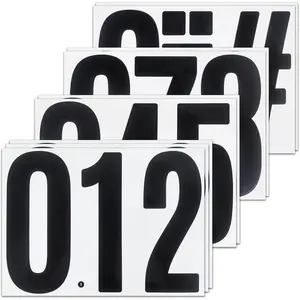 12 Sheets 7 Inch 0-9 Number Sticker  Set, Large and Self Adhesive for Display,  Address Numbers, , Shops