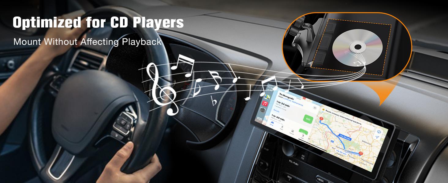 CD Slot Mount for CarPlay Screen 360 ° Rotation Tool-Free Installation ...