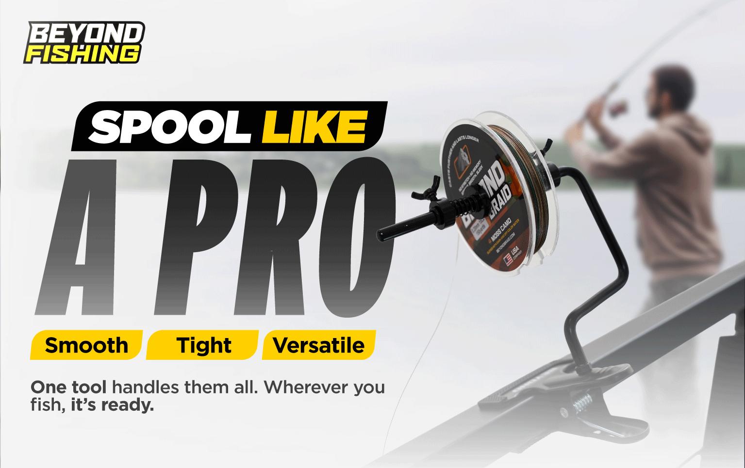 Beyond Braid EZ Fishing Line Spooler – Portable Table Mounted Reel Spooler for Spinning & Baitcasting Reels – Adjustable to Fit Multiple Size Spools of Fishing Line