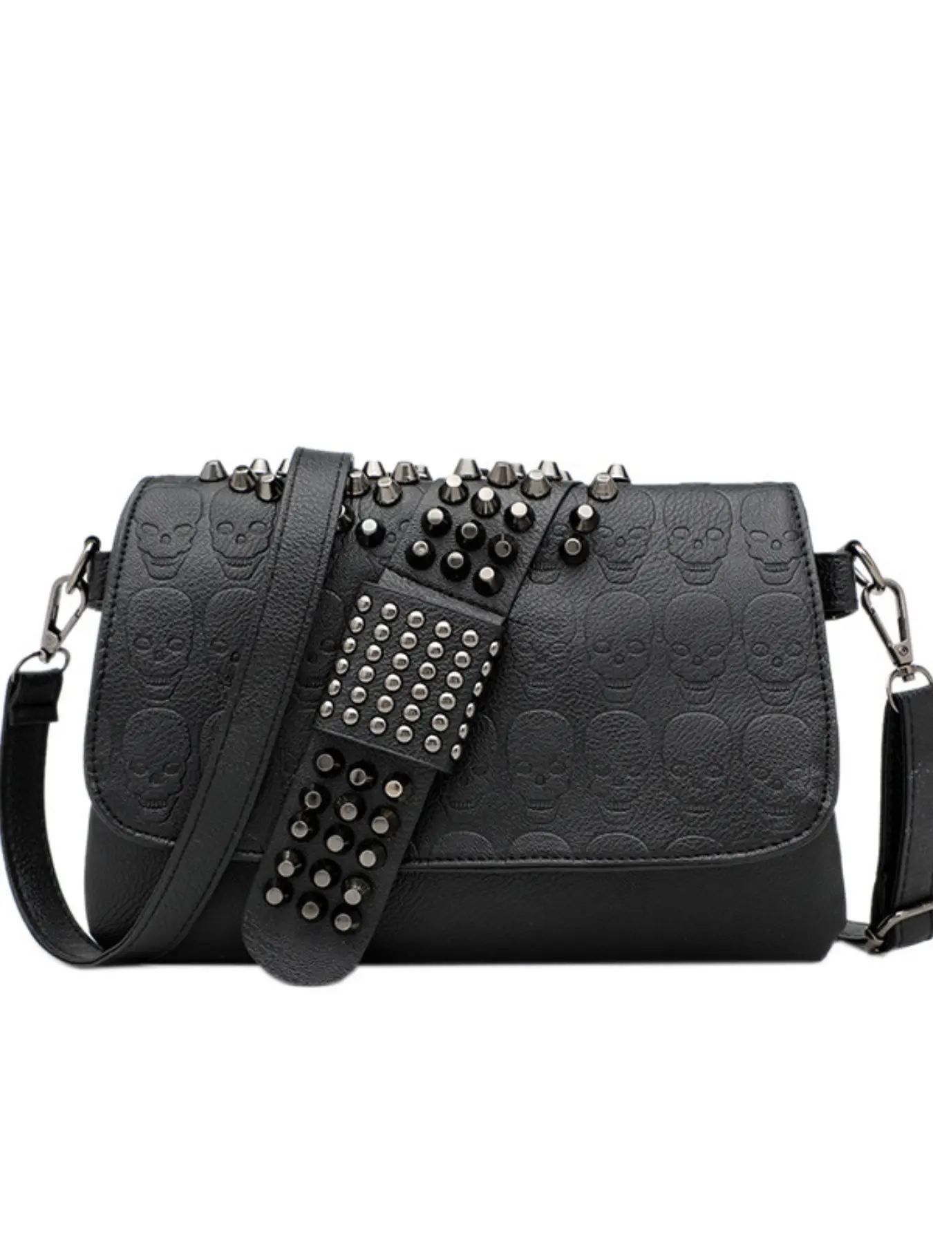2026 Punk Style New Trendy Halloween Skull Bag, Embossed Chain Shoulder Bag, Korean Fashion Crossbody Bag for Women, Crossbody Shoulder Bags