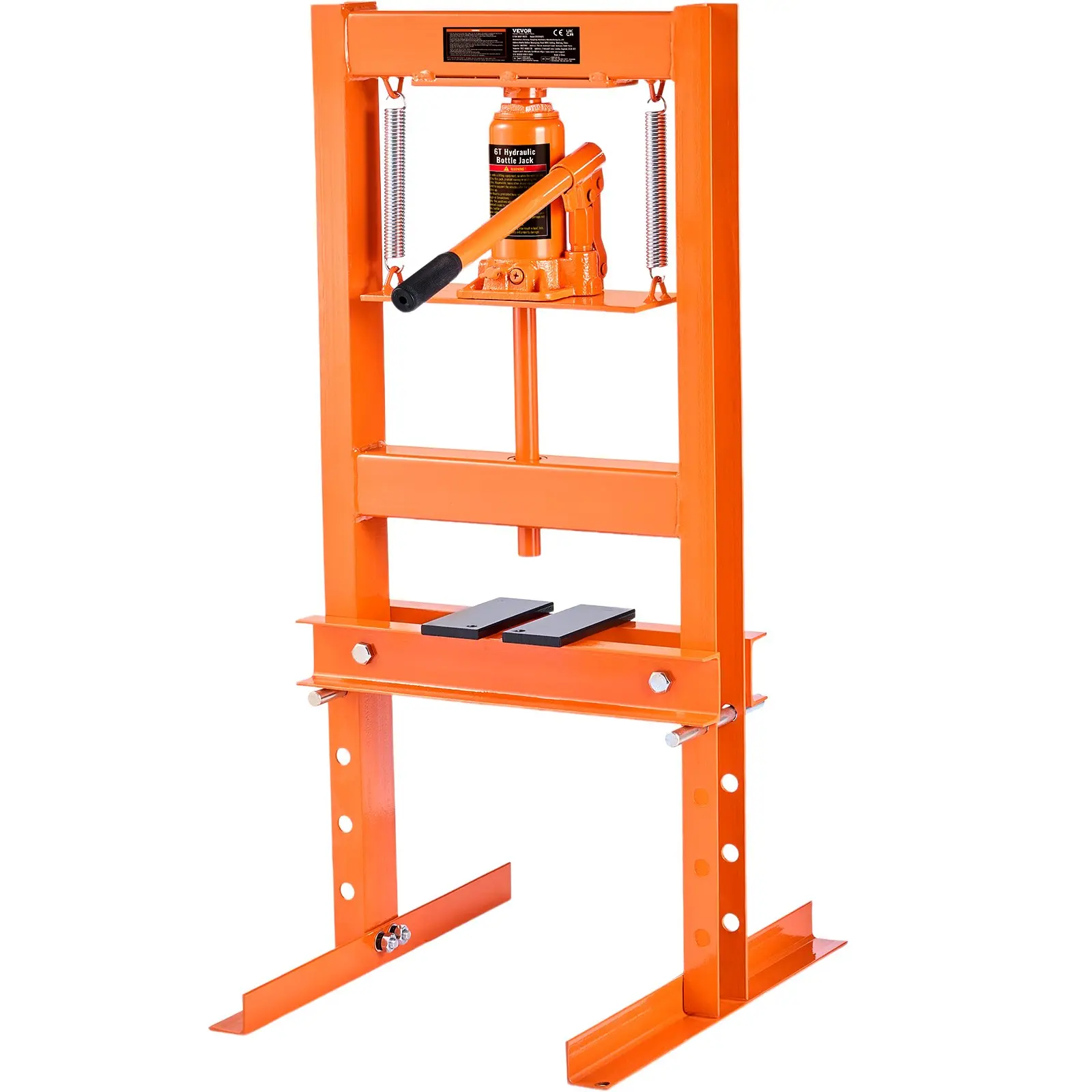 【DealsForYouDays】VEVOR Hydraulic Shop Press, 6 Ton H-Frame Hydraulic Garage/Shop Floor Press, Adjustable Shop Press with Press Plates, Heavy Duty Hydraulic Press for Garage, Shop, Workshop