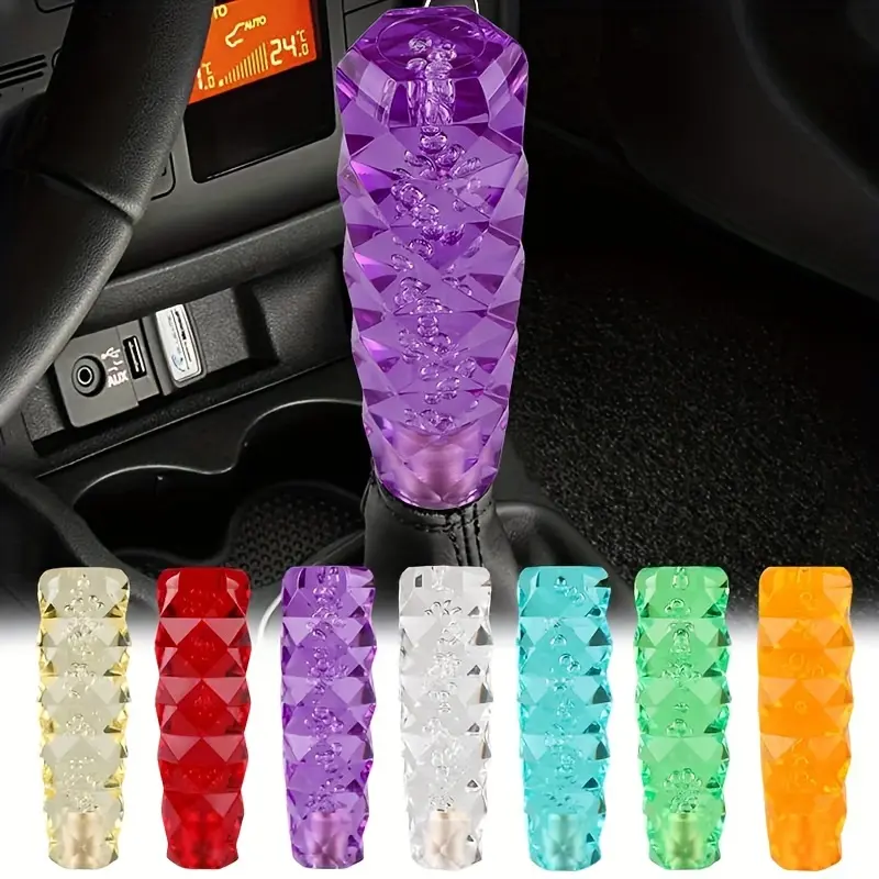 3d Diamond Style Gear Shift Knob Universal 7 Color Crystal Manual Transmission Gear Stick Lever Shifter Knob Car Accessories