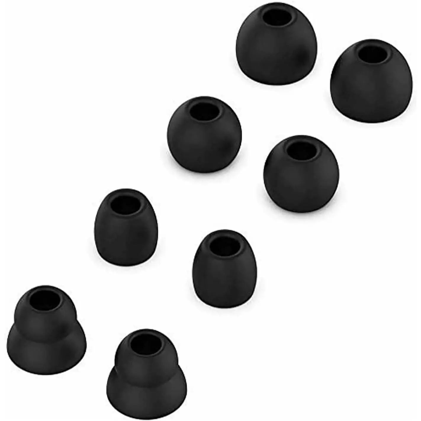 Eartips  Earbuds Buds Set Compatible with  Powerbeats Pro  Earphones,  Ear Tips for  Flex Earbuds  Tips (Black 8 count) | 4 Pairs, Soft   Tips for Powerbeats Pro,  Felx,  X, urBeats Earbuds, Fit in Case, Secure Fit