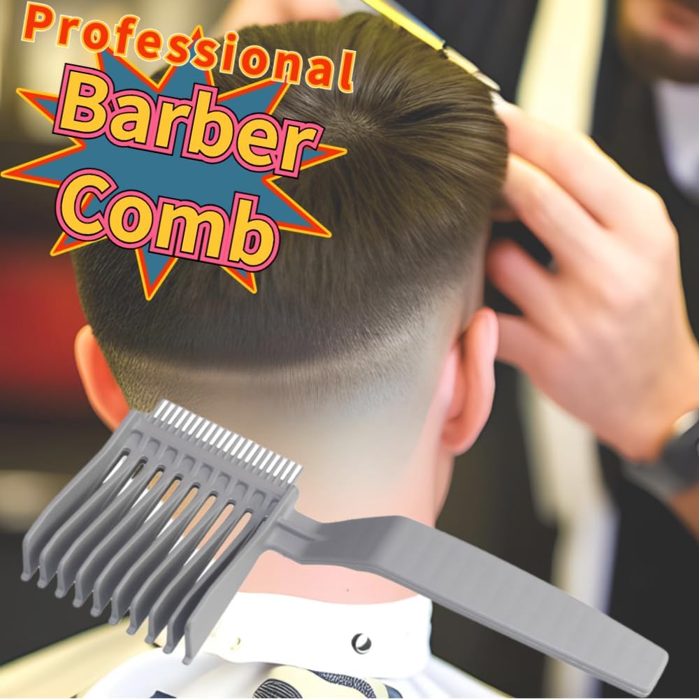 3-pcs Men's Barber Fade Combs Clipper Comb Gradient Comb Oil Head Caliper Comb Positioning Flat Top Comb