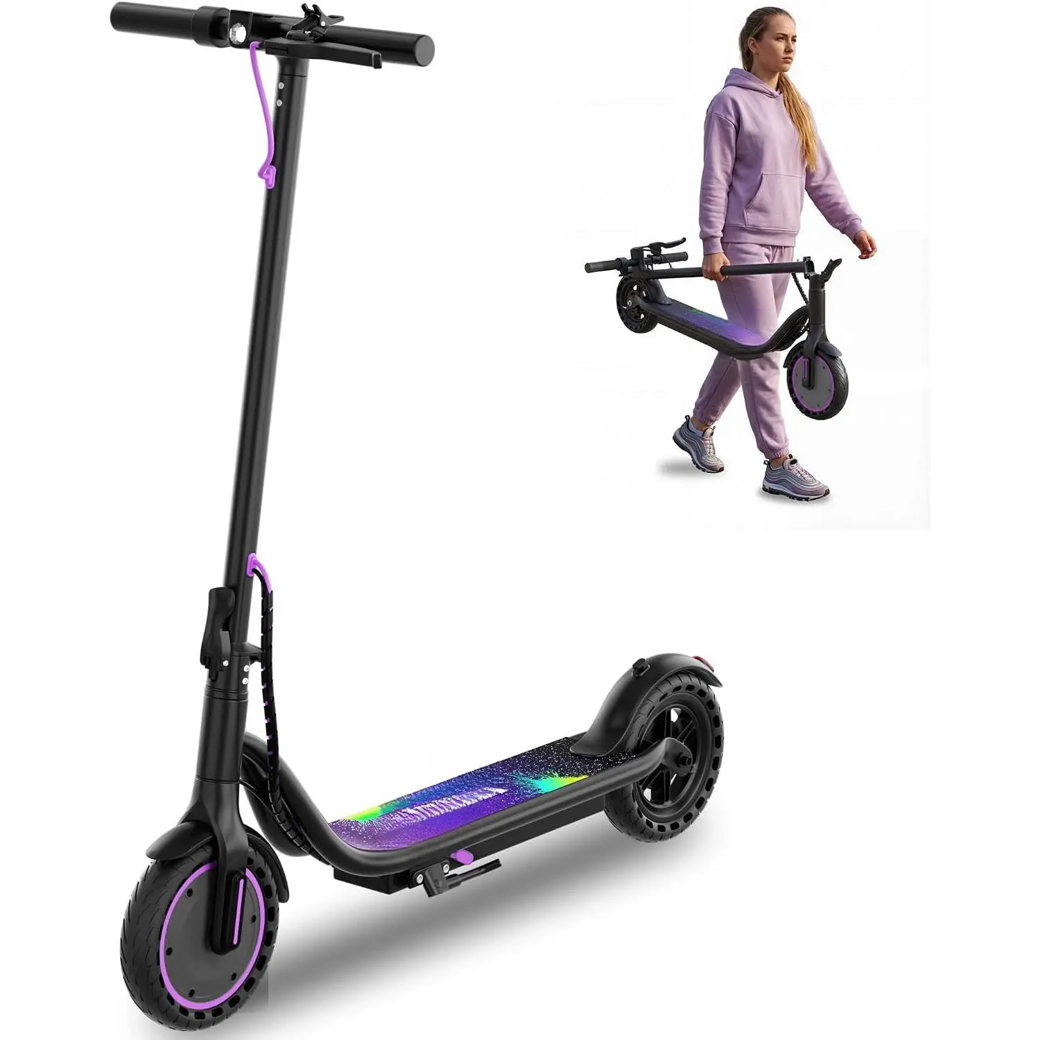 Electric Scooter, 500W/800W/1000W Powerful Motor & 19/22 MPH Top Speed, 16/25 Miles Range, Folding E Scooter with Dual Braking for Teens and Adults