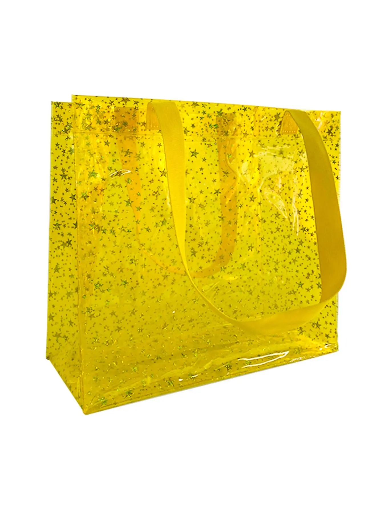 Colorful PVC Star Handbag, Large Capacity Portable Travel Organizer, Trendy Gift Bag, Plastic Souvenir Bag, All Seasons Casual Style