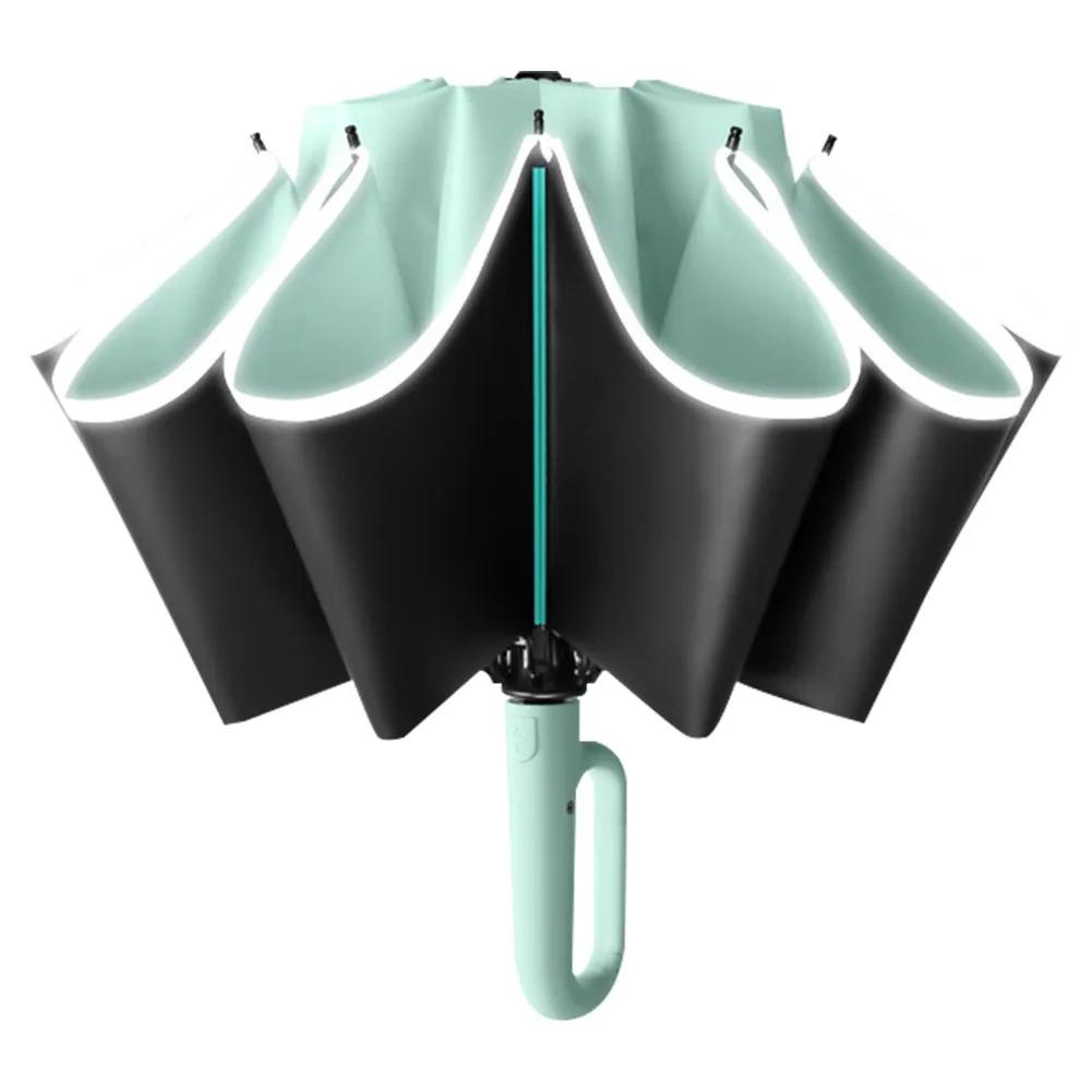 Large Folding Umbrella Automatic Open Close with Loop Handle for Rainy Days Outdoor Waterproof Steel Vinyl Unisex Green Compact Windproof Large Folding Umbrella Automatic Open Close with Loop Handle for Rainy Days Outdoor Waterproof Steel Vinyl Unisex Green Compact Windproof