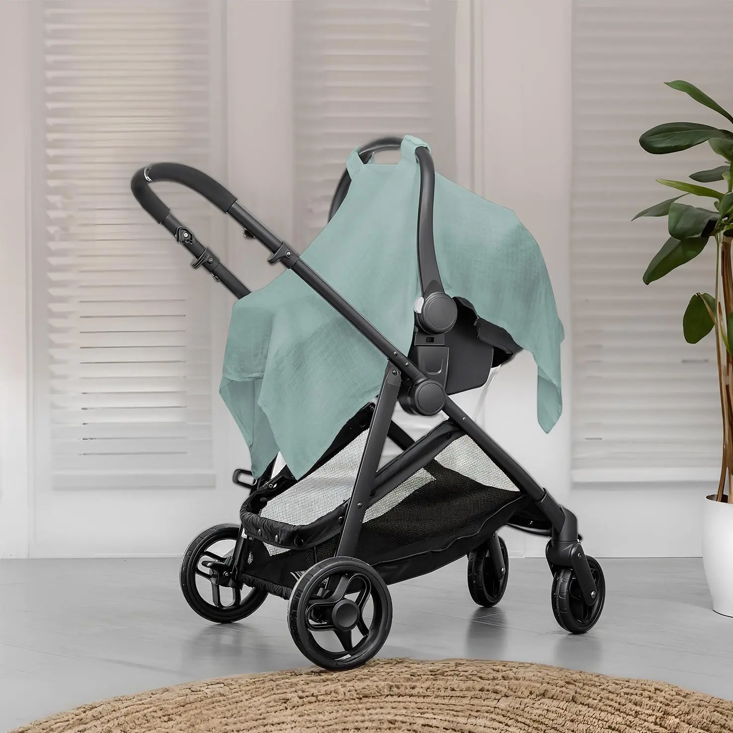 Comfy Cubs Baby Car Seat Cover - Soft, Breathable and Lightweight, Infant Car Seat Cover for Sun, Bug & Comfort Protection with Large Size Car Seat Canopy