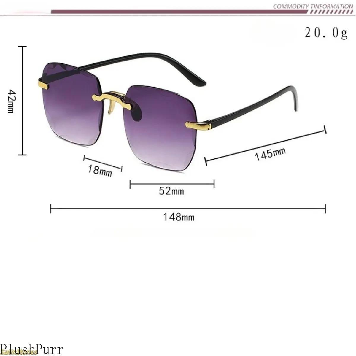2026 new frameless trimmed sunglasses trendy sunglasses women's fashion i Korean version UV-proof sunglasses