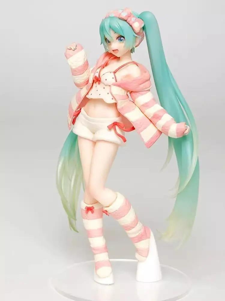 20CM Anime Hatsune Miku Home Clothes Pajamas Dress Up Standing Model Toy Gift For Children Collection PVC Action Figure Boxed
