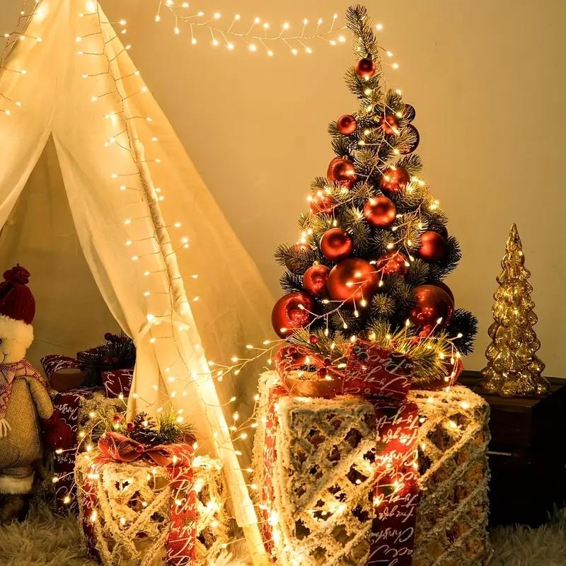 Warm White Light 100led/50led Firework String Lights, USB Powered Copper Wire, Indoor Decorative Party Christmas Tree Thanksgiving Decorations