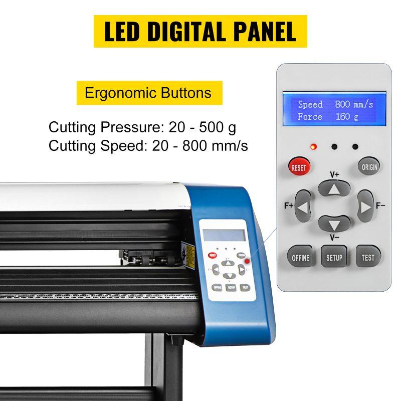 VEVOR 53-Inch Automatic Contour Vinyl Cutter Plotter Force Speed Adjustable Sign Cutting With Floor Stand Signmaster Software