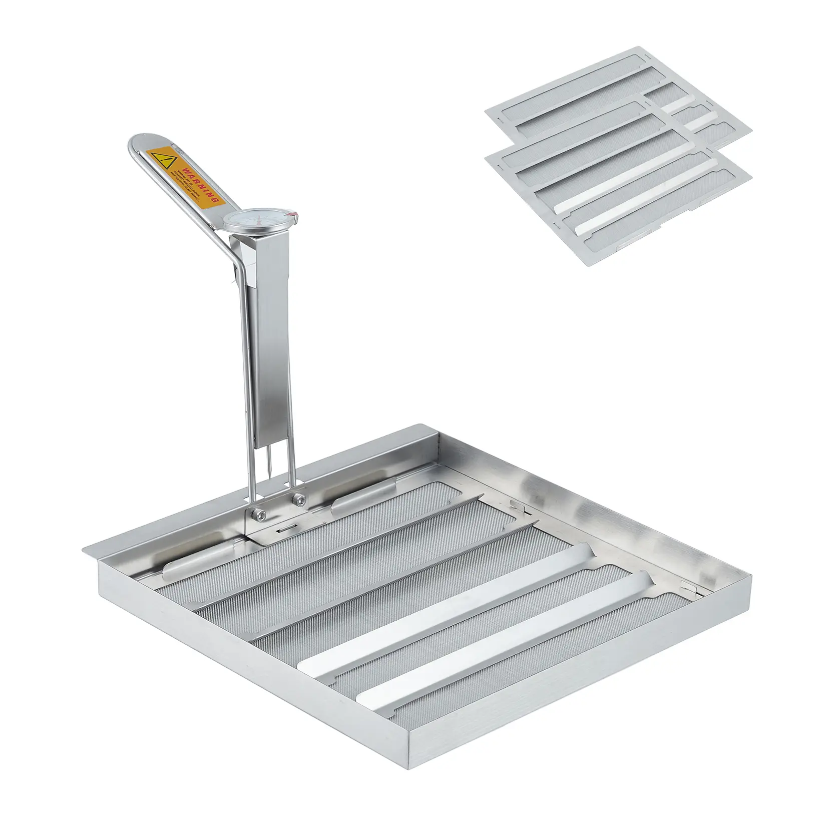 Heavy Duty Fryer Filter - 13.75" x 13.75" Commercial 304 Stainless Steel, 500 Micron Mesh Skimmer Strainer for Grease & Debris, Extends Oil Life for Restaurant, Food Truck & Kitchen