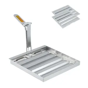 Heavy Duty Fryer Filter - 13.75" x 13.75" Commercial 304 Stainless Steel, 500 Micron Mesh Skimmer Strainer for Grease & Debris, Extends Oil Life for Restaurant, Food Truck & Kitchen