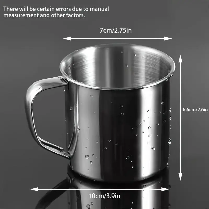 Stainless Steel Cup 304 1pc 8.45oz, Outdoor Camping Suitable for Hot And Cold Drinks, Durable Portable Water Cups, Camping And Picnic Barbecue