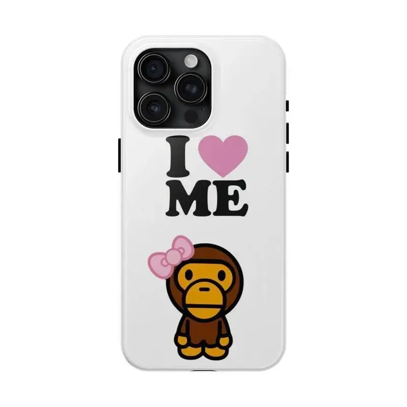 Cute "I Love Me" Baby Milo Glossy 2-In-1 Safety Casing For iPhone 17-11 (Pro Max, Pro Plus) & Samsung S26-23 Smartphone, Handheld, Cellphone Devices