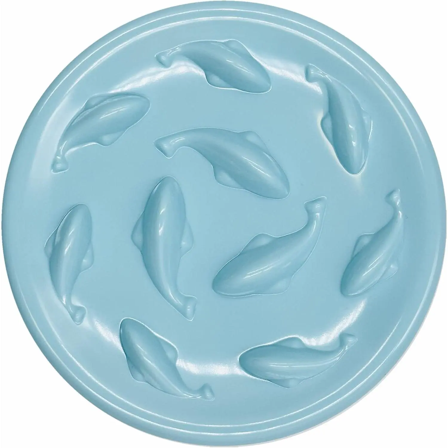 Slow Feeder Bowl for Cats and Small Dogs, Fish Pool Design, Fun Interactive Bloat Stop Puzzle Feeder Bowl  Eating Diet Made of Melamine  Grade Material Dishwasher Safe (Blue)
