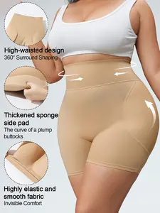 Women's Shapewear Pants, Compression Waist Shaper, Waist Lift, Tummy Control, Compression, Butt Enhancement, Hip, Seamless Pads, Fake Butt Design, Comfortable, Smooth, Fabric, & Skin Tone, Underwear, Womenswear, S-Xxl