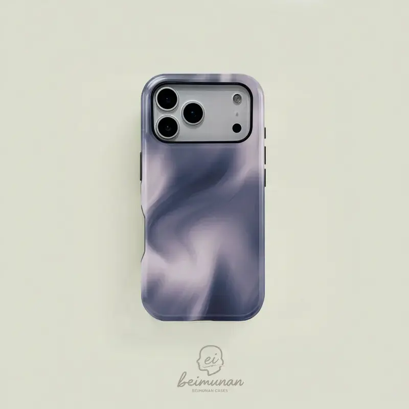 Blue-Grey Marble Pattern 2-in-1 MagSafe Compatible Cellphone Cover - Durable Personalized Phone Accessories for iPhone 17/16/15/14/13/12/11 Pro Max/Plus/Pro, Ideal Birthday Gift for Handheld Devices