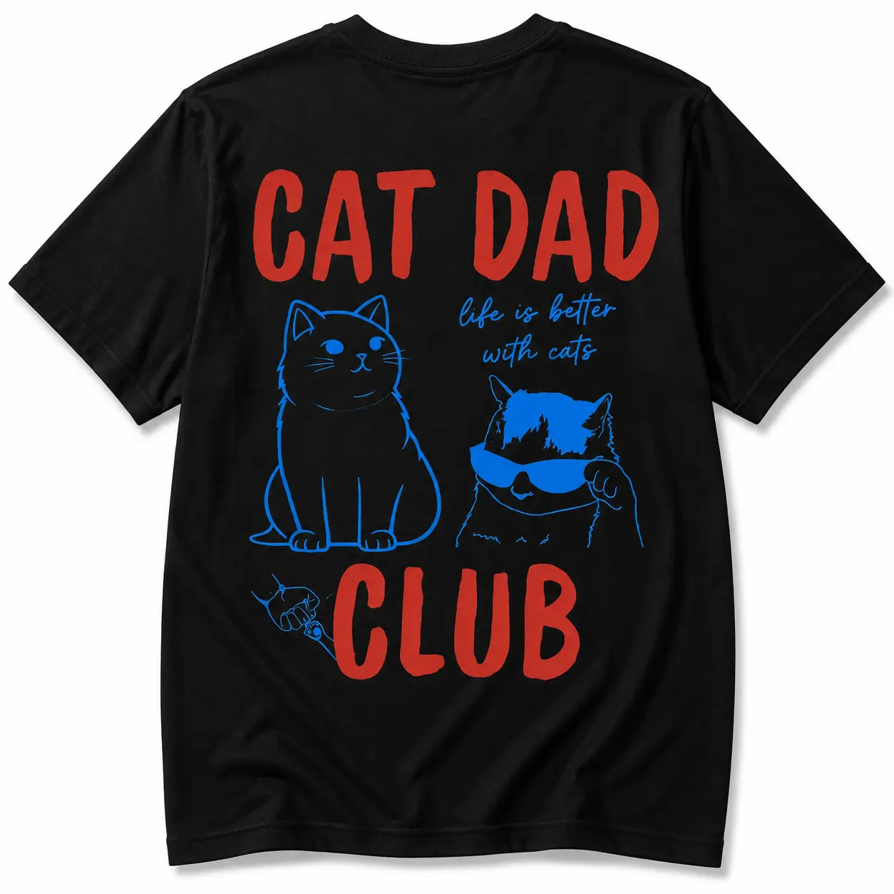 Cat Dad Club Graphic T Shirt Unisex 100% Cotton Tee Cat Lover Pet Owner Gift Casual Streetwear Short Sleeve Shirt