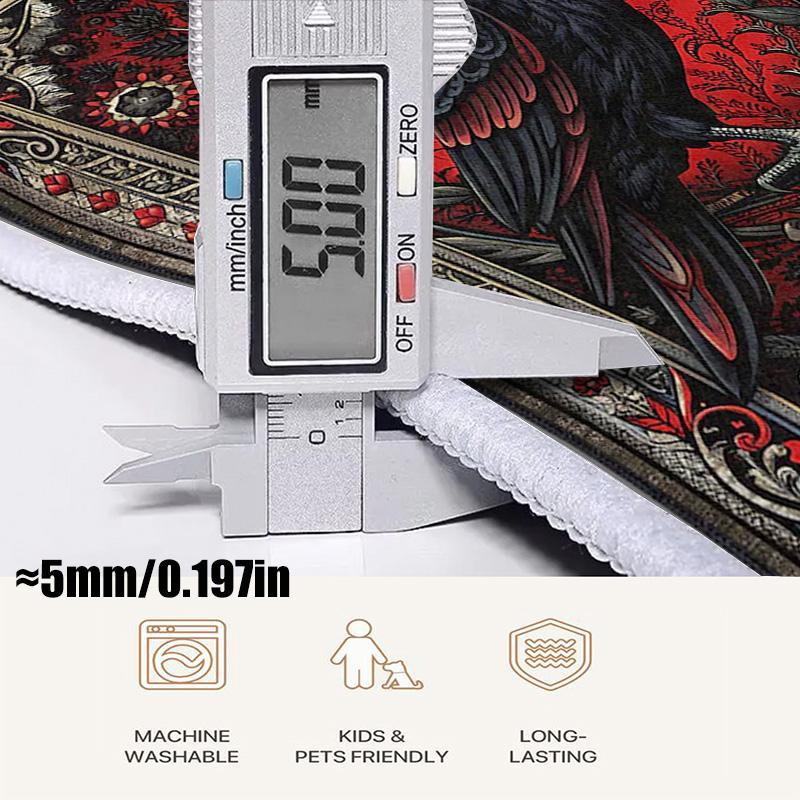 Crow Pattern Floor Mat, Non-slip Soft Floor Carpet, Decorative Area Rug, Decorative Carpet for Home Living Room Bedroom Kitchen