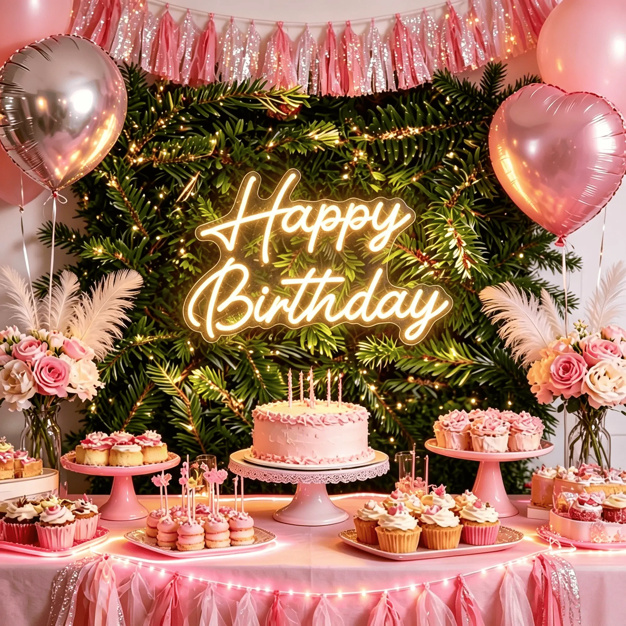 Happy Birthday LED Sign, Birthday led sign on backdrop, Suitable for birthday parties, bar parties, indoor, outdoor parties, Birthday Wall Decor, reusable neon Happy Birthday LED lighting sign, dimmable on/off, 17-20 inch, birthday background decoration