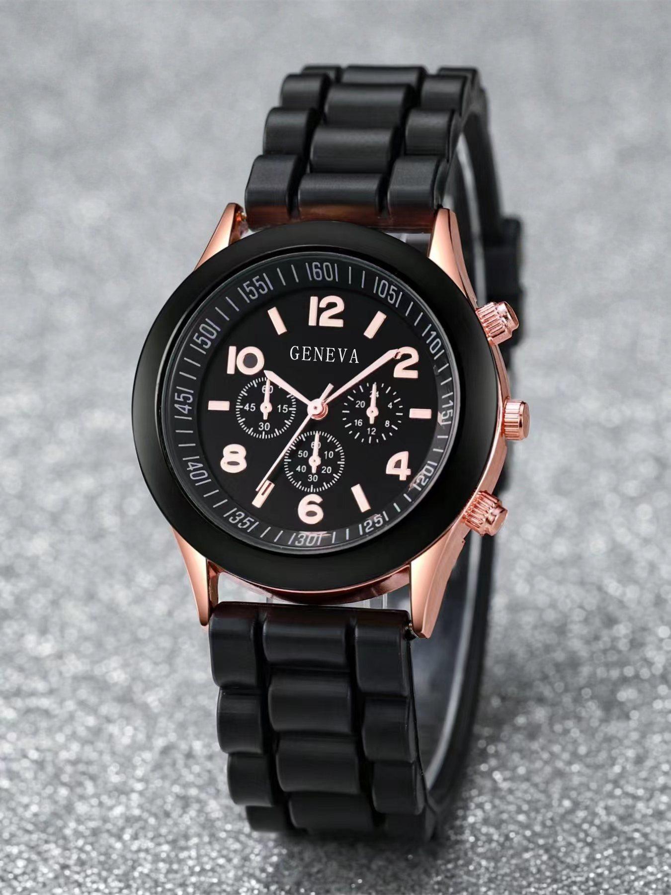 Round Dial Analog Quartz Watch, Fashionable Watch Without Box