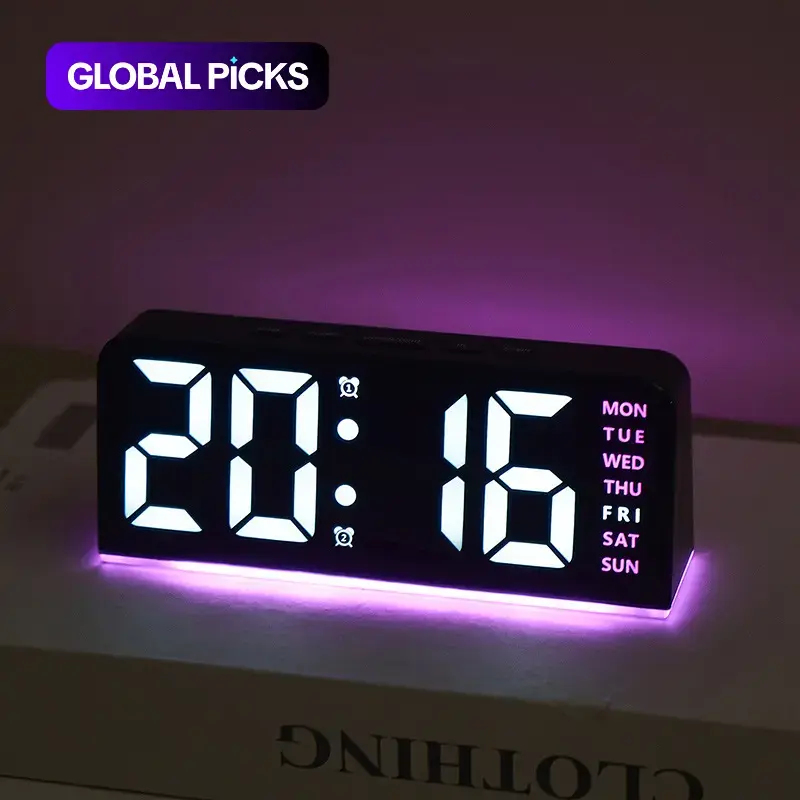 LED Digital Clock, Clock With Temperature, 1 Count Multifunctional Date and Temperature Display Desktop Clock, Digital Alarm Clocks, Decorative for Living Room, Bedroom and Office