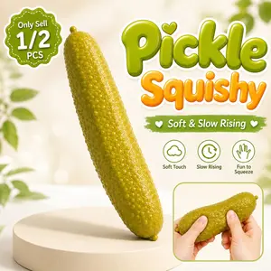 1/2 PCS Pickle Squishy Stress Relief Toys, Pickle Squíshy Toy, Pickles Squeeze Fidget Toys, Soft Fun Realistic Pickle Design, Adults Pickles Squeeze Fidget Toys, for Boys Girls Men Women Students Home Office Classroom Work Study