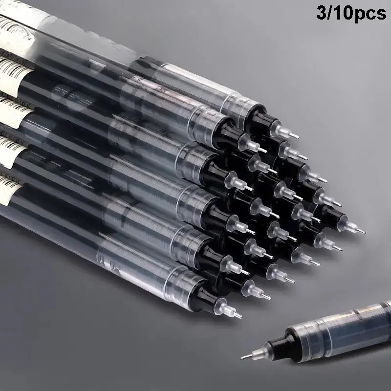0.5mm Black Ink Gel Pen, Quick Dry Gel Pen, Ballpoint Pens, Straight Liquid Neutral Pen, Students Writing Stationery for School Office, Exam Supplies Stationery, Multipack Options # GLOBAL PICKS