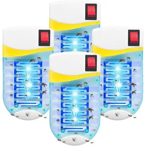 Indoor Bug Zapper Plug in, Electric Mosquito Zappers Indoor Flying Insect Trap  Home, Bedroom, Kitchen, Office - Gnat Fly Zapper Bug Trap Catcher, Safe & Quiet, 4 Pack