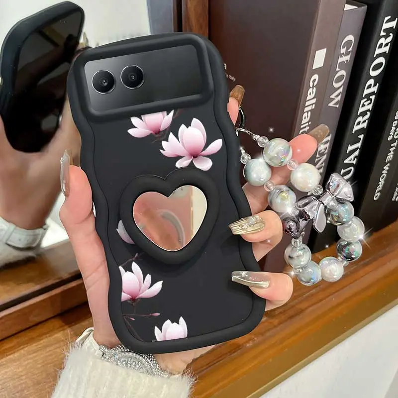 Durable For OnePlus Nord CE4/Nord N300/Nord N30 SE/Nord 4/Nord CE 5G/Nord CE4 Lite/Nord N20 SE/Nord N20 5G Cover Comfortable feel 3pcs( Fresh gentle flower phone Case+Lanyard+Stand) Phone Case Suitable For OnePlus Nord 4 Featuring