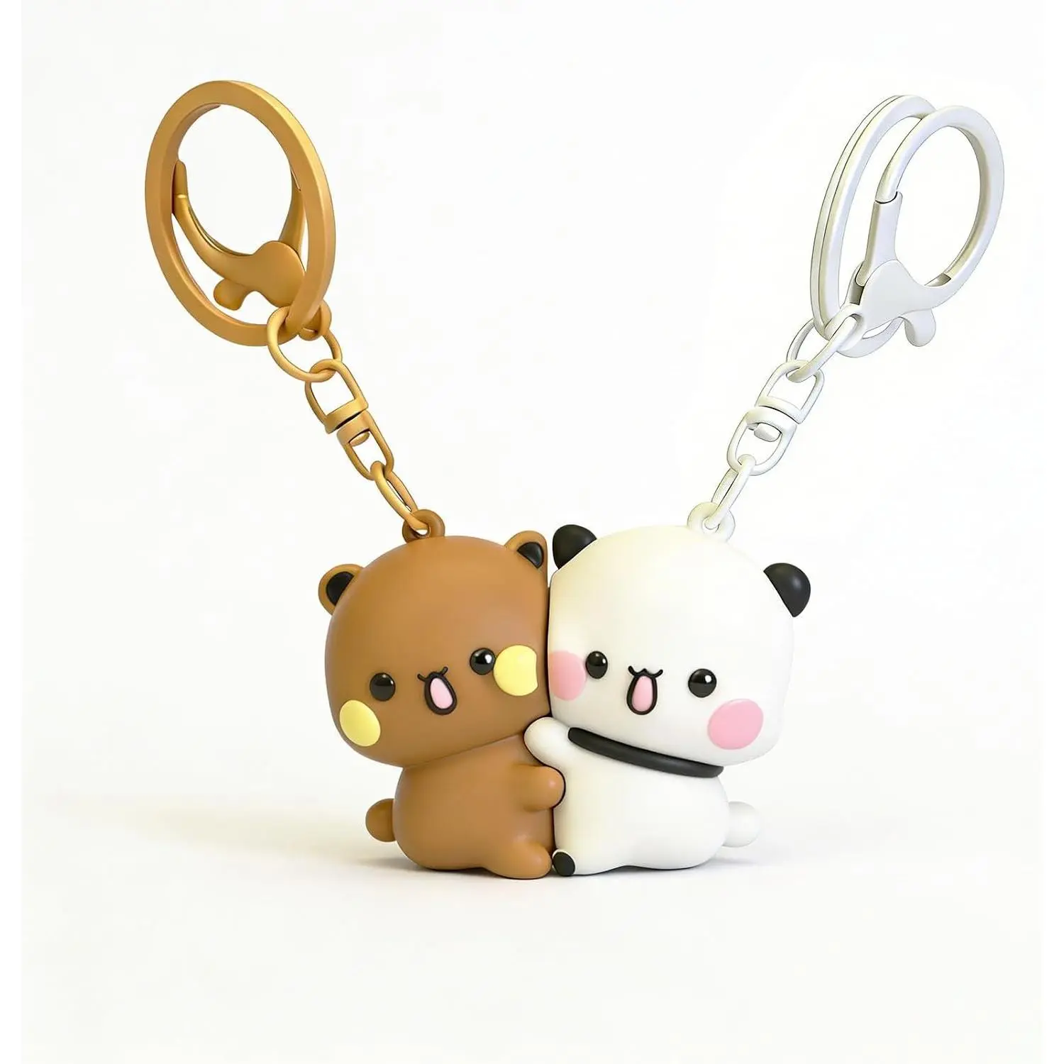2 Pcs Cute Magnetic Matching Couple Keychains for Women Boyfriend Girlfriend Valentine's Day GiftsGift