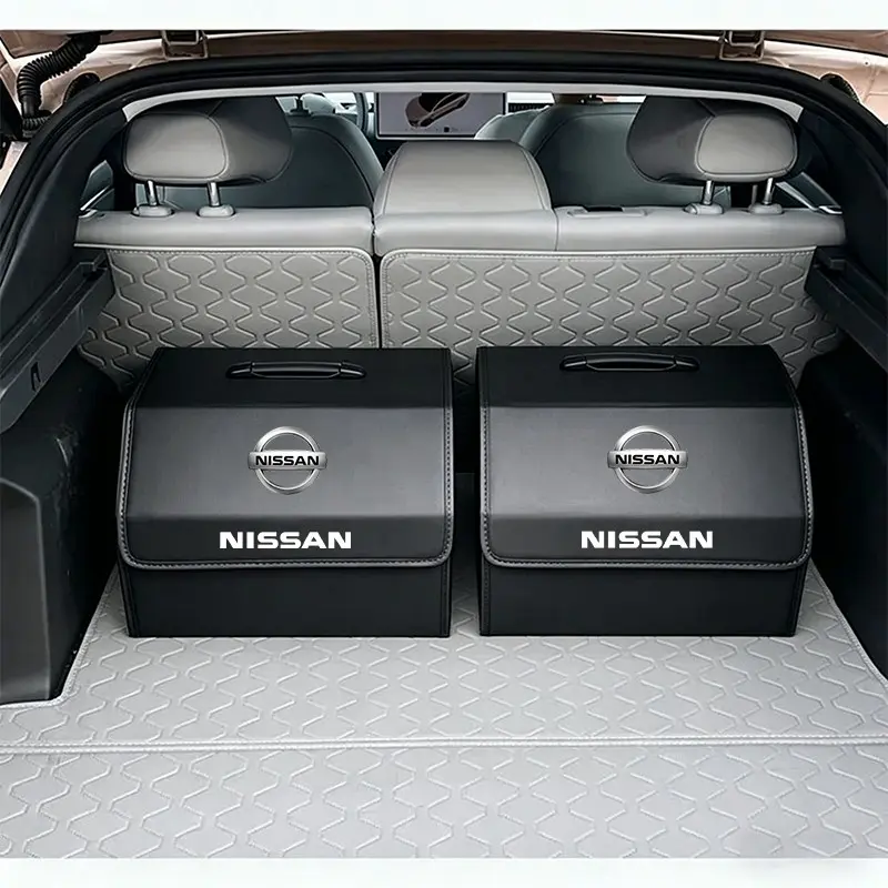 Car Trunk Organizer Box Large Capacity Folding Stowing Storage Bag For Nissan Qashqai Murano Patrol X-Trail Rogue Frontier Pathfinder Navara Titan Magnite Altima Maxima Townstar Note Juke Sentra Micra Versa Kicks Ariya Armada Serena Sakura