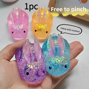 One-pack of maltose bunny stress-relieving toys, Decompression squeeze balls, a sensory squeeze ball for adults and children, an anti-anxiety hand soothing device, and a cute fingertip toy, ideal for relieving work and study stress