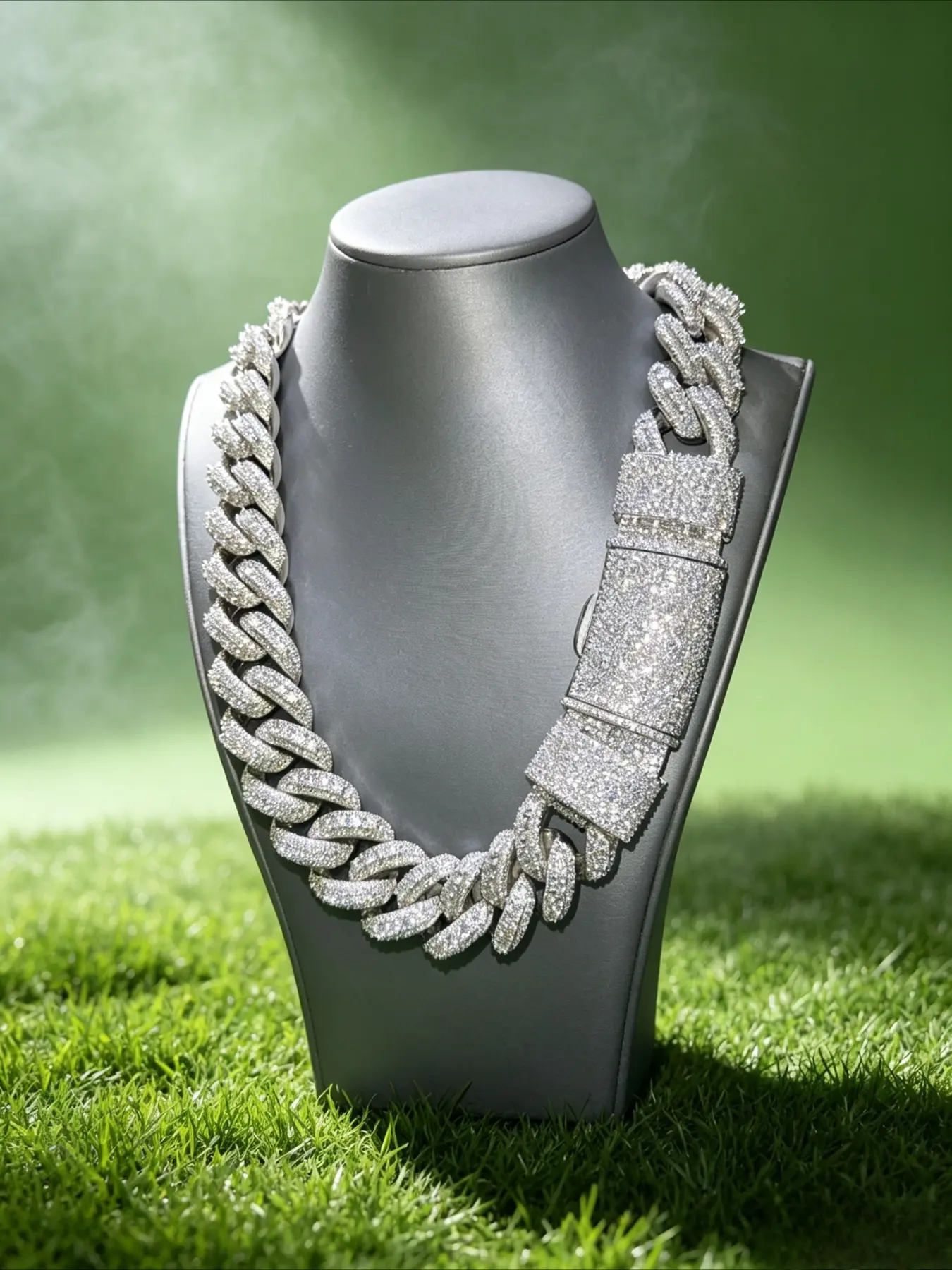 High-end hip-hop men's statement necklace, Bubble Cuban necklace, Chunky cuban chain, 18mm rotatable button head thick chain street clothing brand style personalized jewelry, party date wear, gift box packaging