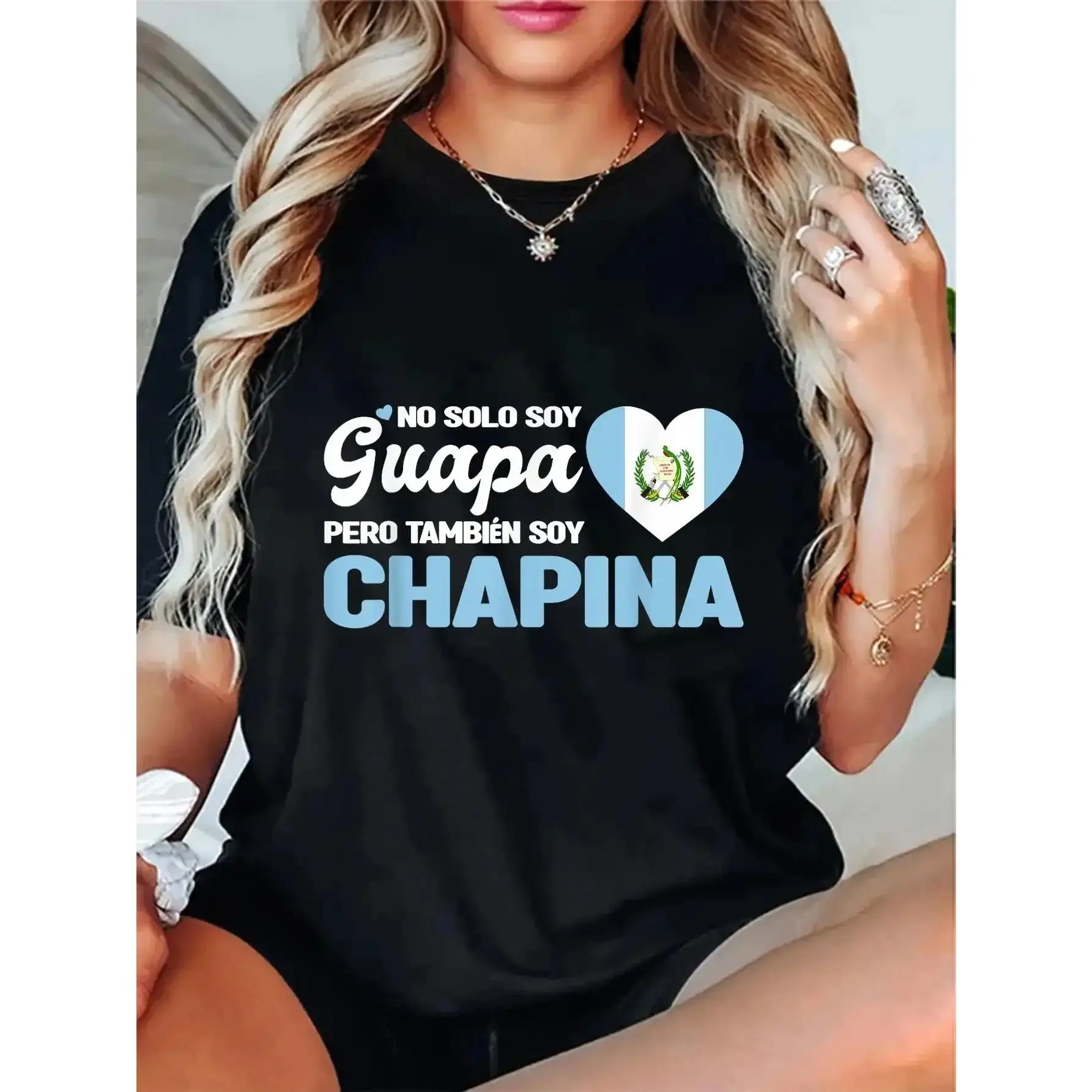 Men's & Women's Unisex Casual Everyday Round Neck Graphic T-Shirt - Soy Chapina Guatemalan Design