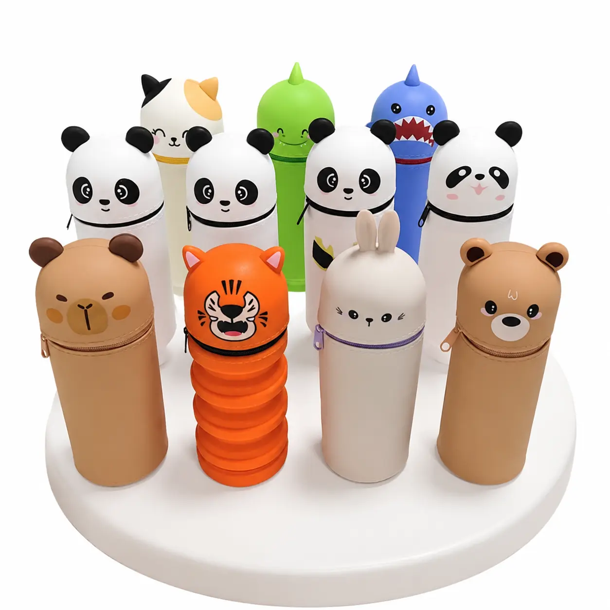 Expandable Silicone Pencil Pouch for Students - Durable, Lightweight, Compact Organizer with Smooth Stretch Design for Pens, Pencils, Erasers, Small Stationery Supplies