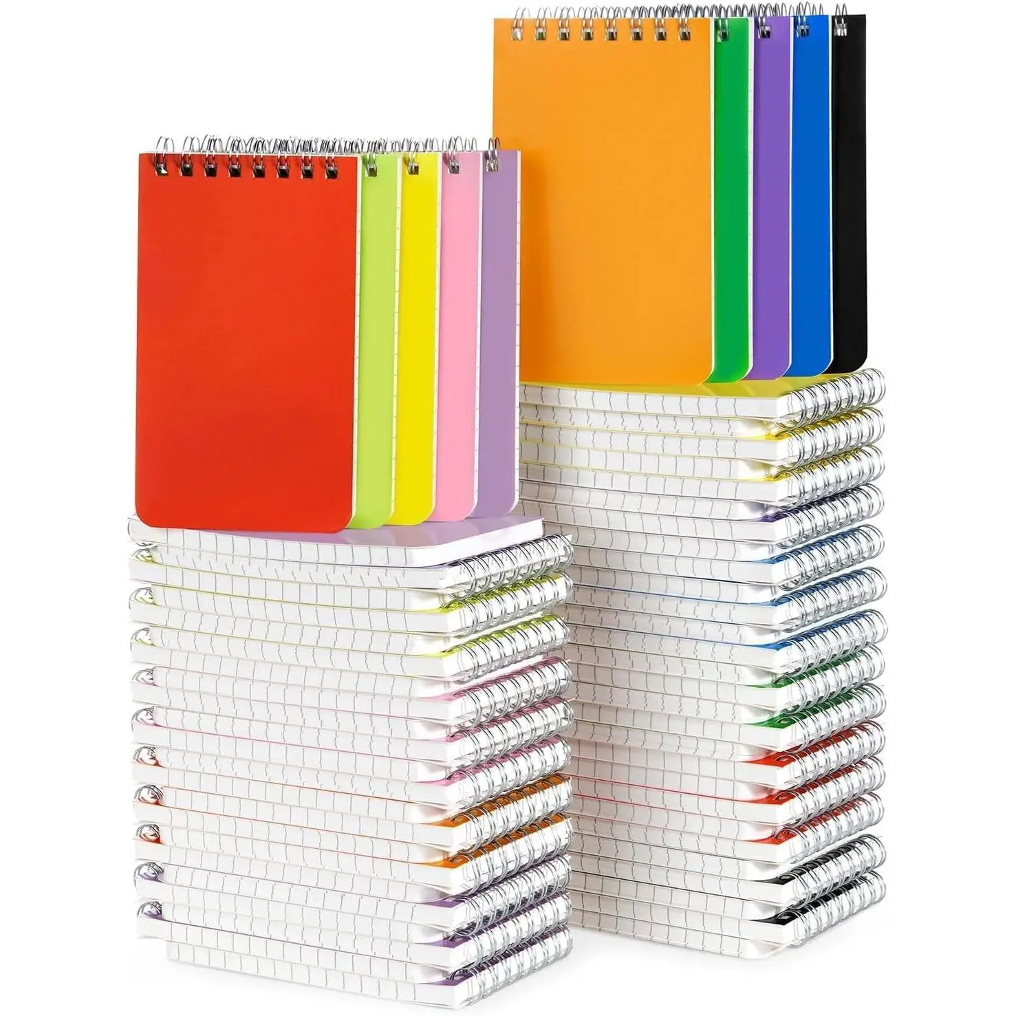 Pocket Notebook Bulk 60 Packs, 3x5 Inch Mini Notebook Top Bound With Lined Pages, 10  Colored Small Notepad 60Sheets/120Pages, Note Pads for Listing, Planning, Note Taking