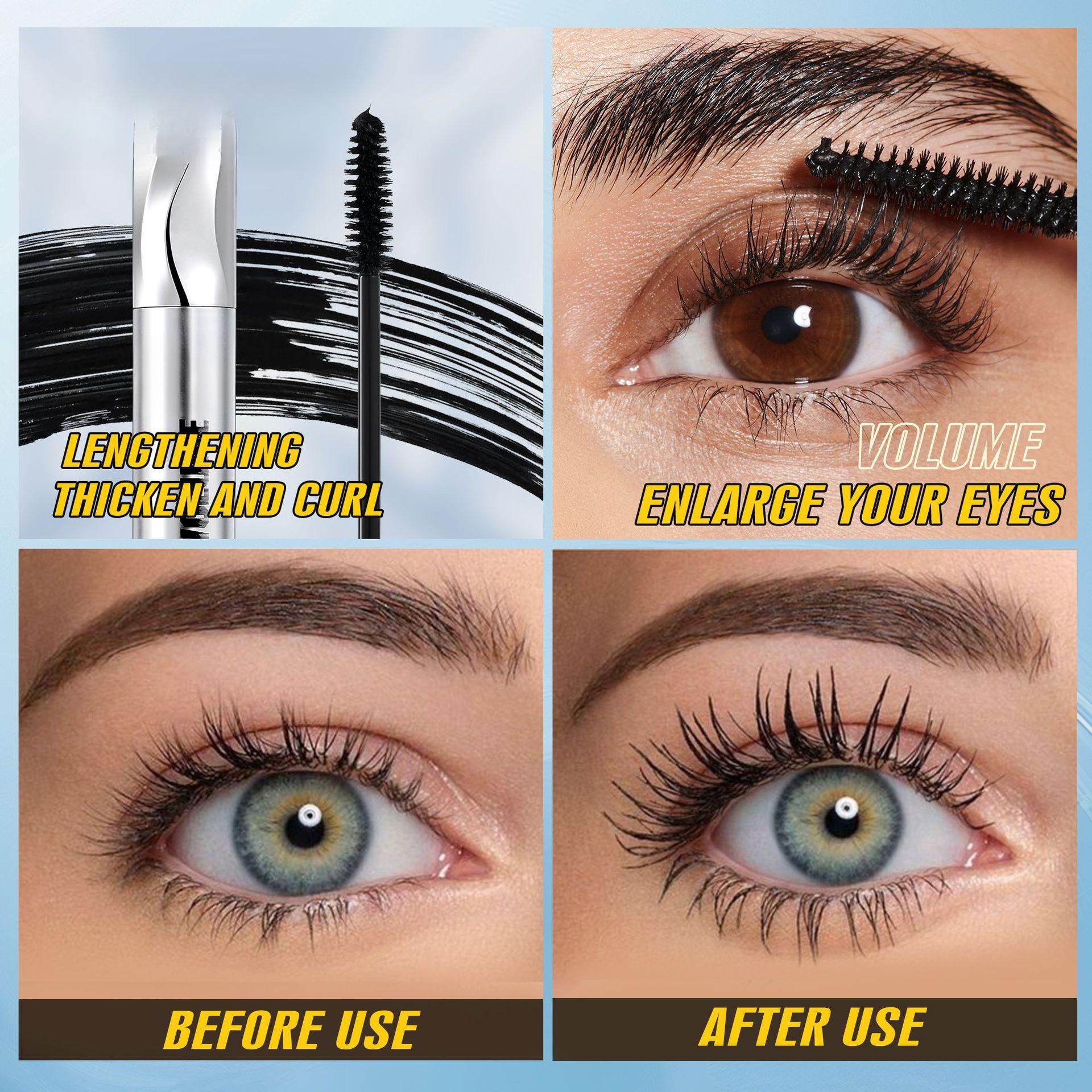 Silver tube mascara is waterproof, sweat-proof, non-smudging, thickening, curling, lengthening, and setting, suitable for European and American eyelash base
