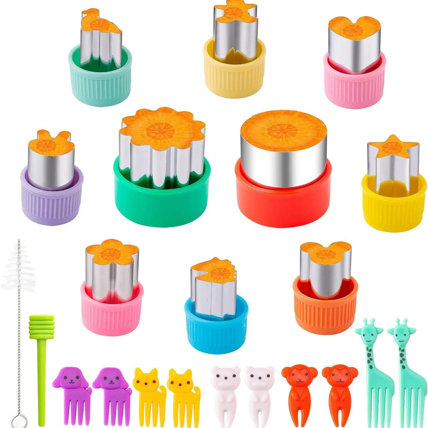 Kids Sandwich Cutter and Sealer Bakeware Set, Multi-Shape Crust Remover Utensils with Heart, Star, Unicorn, Dino, Butterfly Animal Shapes for Lunch Prep Bento Box Accessories, Cute