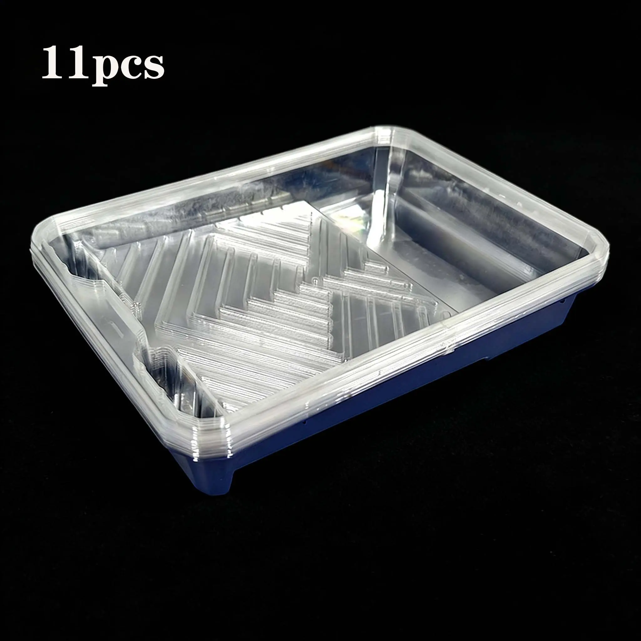 11-Piece Paint Tray Set, Reusable 9-Inch Plastic Tray + 10 Pet Replacement Mats, Quick Color Change, DIY Painting Essential Kit