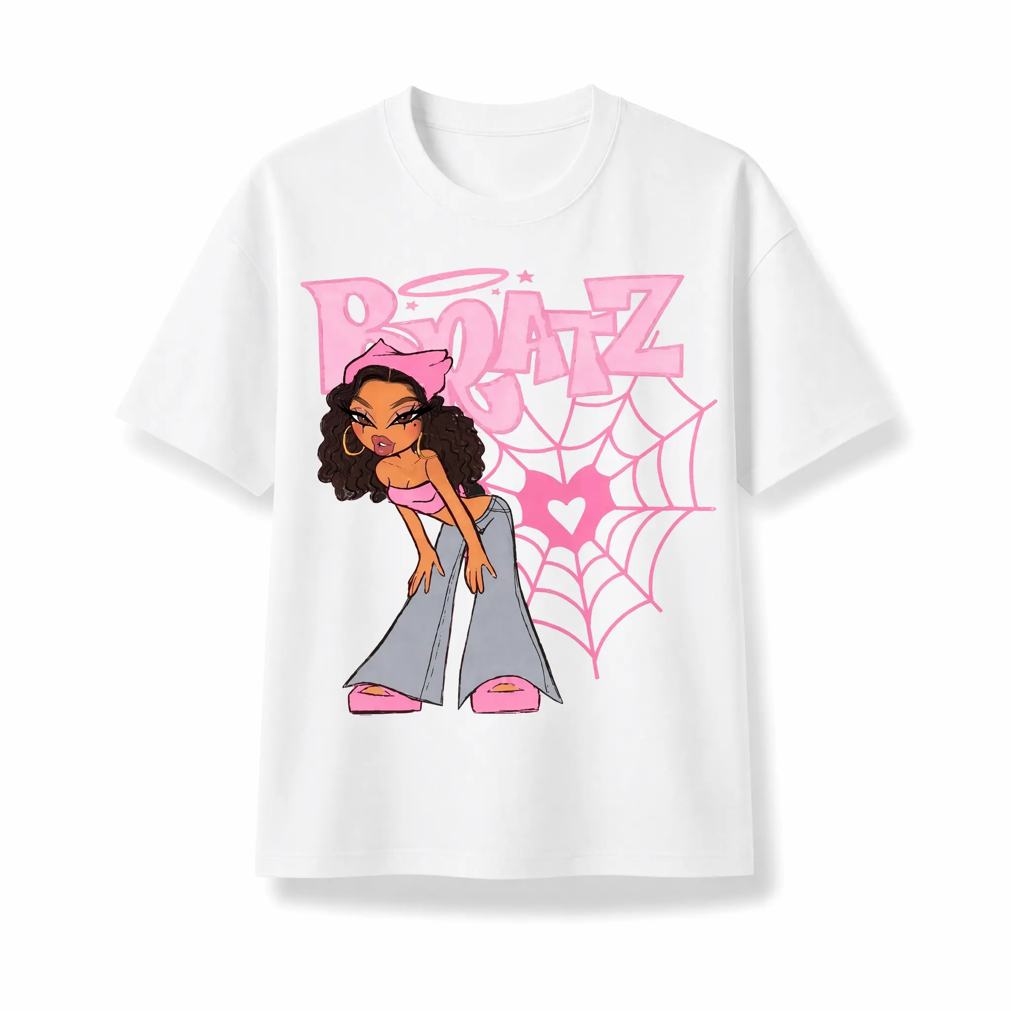 BRATZ Doll T-Shirt - Comes in Red or Black on Blk or White Shirt Short sleeve Casual T shirt graphic Cute  Comfortable Summer  Top