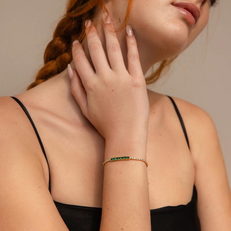 Emerald Diamond Tennis Bracelet.