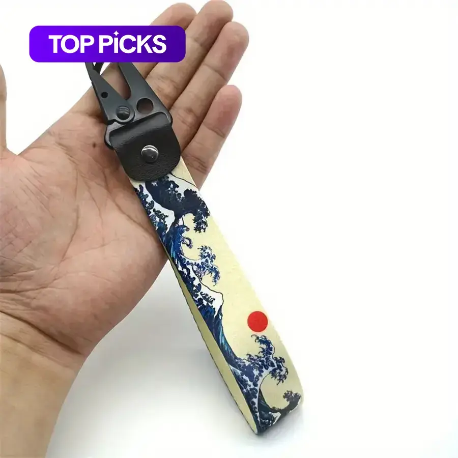Wave Pattern Car Keychain, Car Motorcycle Decorative Keychain, Car Wristband Keychain, Universal Wristband Keychain, Bag Hanging Ornament, Key Chain Decorations, Key Chain For Car Keys, Key Accessories, Car Key Ring