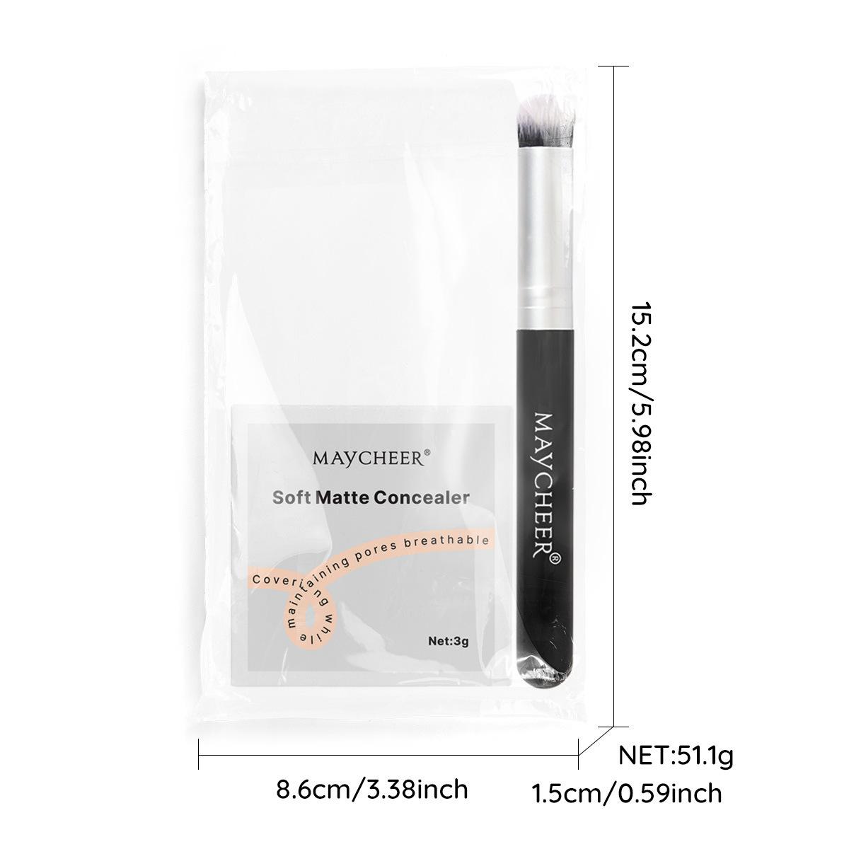 2 Single-Shade Soft Matte Concealer Palettes & 1 Makeup Brush - High Coverage, Crease-Free & Non-Clogging, Portable Design. Effortless Application: Dab, Blend & Touch Up. Suitable for All Skin Tones, Great for Travel & Everyday Makeup