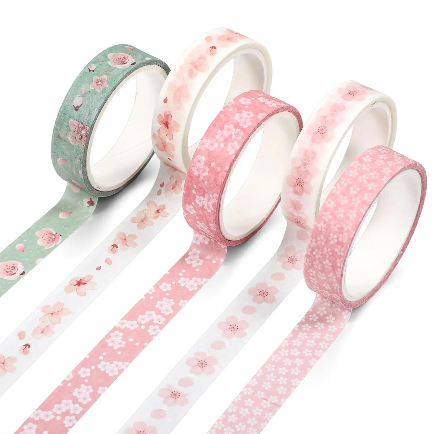 5 Rolls  Washi Tape Set Floral Decorative Tapes Cute  Patterns Tape  Arts Adhesive Tapes Modern Arts Masking Tapess for Art DIY Crafts Journals Scrapbooking Wrapping