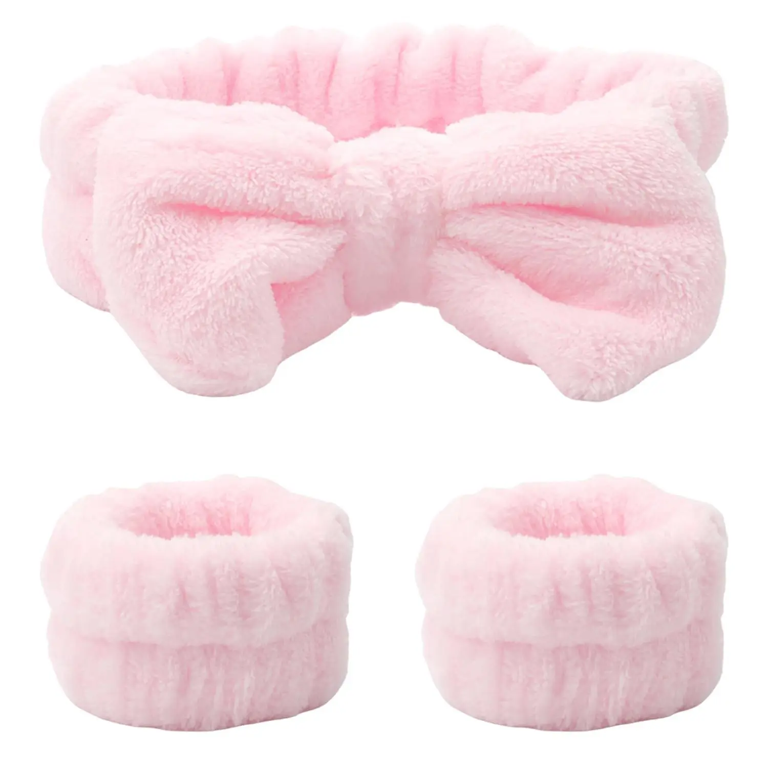 3-Piece Face Washing Headband Set, Sponge Makeup Skincare Headband, Soft Bubble Towel, Easy to Manage, Thick Fluffy Hair Accessory for Women and Girls