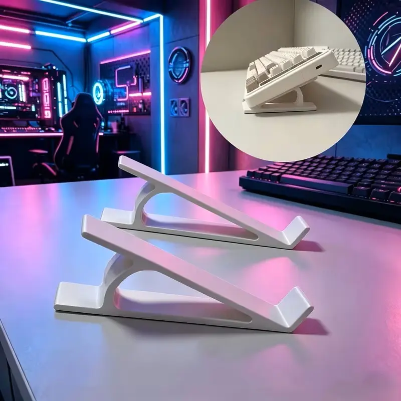 2-Pack Desktop Keyboard Riser, Non-Slip Ergonomic Keyboard Tray, Space-Saving Desk Organizer, Fits Most Mechanical, Office, Gaming Keyboards